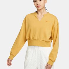 Свитшот Nike Casual Modern Activewear Women&apos;s Oversized French Terry Cropped, темно-желтый