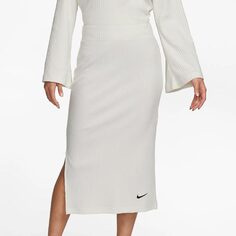 Юбка Nike Sportswear Women&apos;s High-Waisted Ribbed Jersey, белый