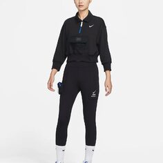 Свитшот-поло Nike Sportswear City Utility Women&apos;s Loose French Terry Lapel, черный