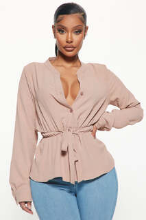 Блузка Fashion Nova TT3057, серо-коричневый