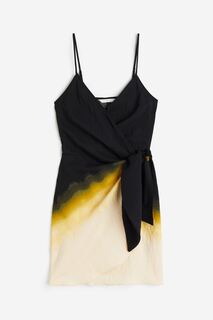 Платье H&amp;M Wrap, черный/желтый/светло-бежевый H&M