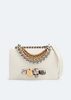 Сумка ALEXANDER MCQUEEN Mini jewelled satchel, белый