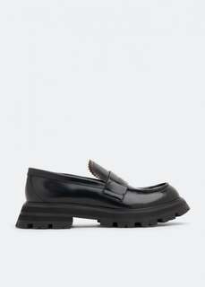 Лоферы ALEXANDER MCQUEEN Wander leather loafers, черный