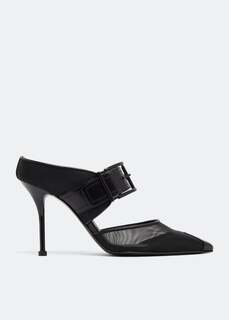 Мюли ALEXANDER MCQUEEN Punk buckle mules, черный