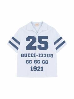 Хлопковая рубашка с логотипом Gucci