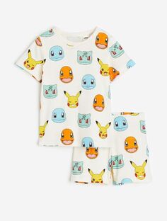Пижамный комплект H&amp;M x Pokémon Cotton, кремовый H&M