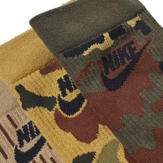 Носки Nike Everyday Essential Camo 3 Pack, зеленый