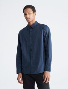 Рубашка Calvin Klein Long Sleeve Oversized Button Down, темно-синий