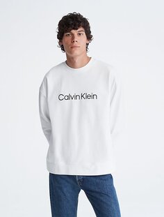 Свитшот Calvin Klein Relaxed Fit Standard Logo Crewneck, белый