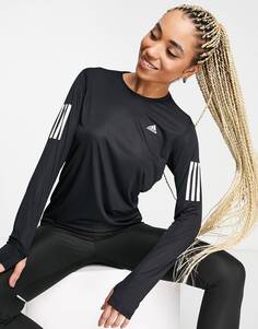 Черная футболка с длинным рукавом adidas Running Own The Run adidas performance