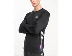 Черный градиентный топ с длинными рукавами с 3 полосками adidas Running Run Icons adidas performance