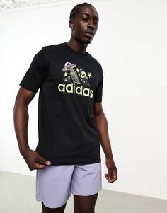 Черная футболка с принтом adidas Sportswear adidas performance
