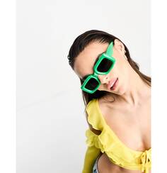 Зеленые солнцезащитные очки в массивной квадратной оправе ASOS DESIGN