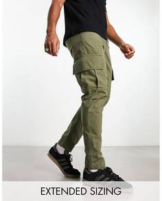 Зауженные брюки карго цвета хаки из рипстопа ASOS DESIGN