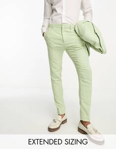 Темно-зеленые брюки суперскинни ASOS DESIGN Wedding с добавлением шерстяной ткани