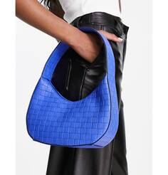 Синяя плетеная сумка через плечо ASOS DESIGN