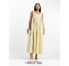 Кремовый сарафан миди с квадратным вырезом ASOS DESIGN Tall ASOS Tall