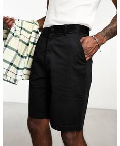 Черные узкие атласные шорты Calvin Klein