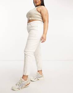 Эластичные джинсы в мом из хлопка: On Curve белого цвета Cotton:On