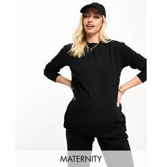 Хлопок: Черный флисовый свитшот с заклепками для беременных Cotton:On