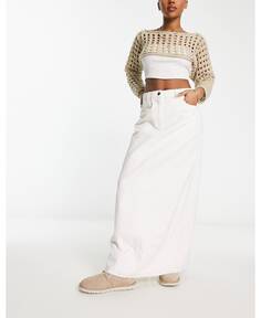 Белая длинная джинсовая юбка макси COLLUSION