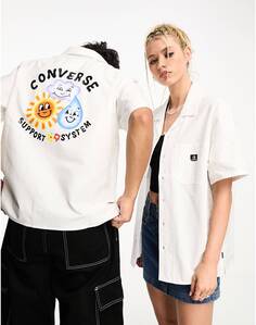 Белая рубашка с принтом на спине Converse &apos;Support System&apos;