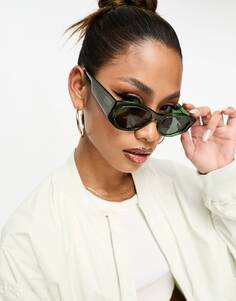 Зеленые прозрачные квадратные солнцезащитные очки DIFF zoe geo DIFF Eyewear