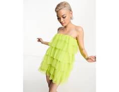 Мини-платье Extro &amp; Vert из многослойного зеленовато-желтого тюля Extro &amp; Vert