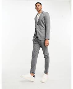Темно-серый меланжевый пиджак узкого кроя из джерси Jack &amp; Jones Premium с узкими брюками