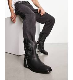 Черные ботинки в стиле вестерн серого цвета KOI Bronco Koi Footwear