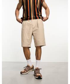 Приталенные шорты цвета экрю Kickers с логотипом на кармане