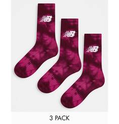 Розовые носки с логотипом New Balance (3 шт.)