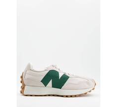 Бело-зеленые кроссовки New Balance 327