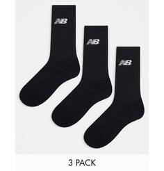 Набор из 3 черных носков New Balance с логотипом