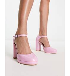 Светло-розовые туфли на платформе и каблуке New Look