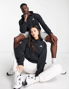 Худи черного цвета унисекс с небольшим логотипом New Balance