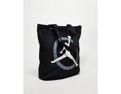 Черная объемная сумка с короткими ручками Jordan с графичным принтом Nike