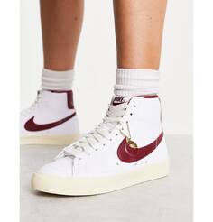 Бело-бордовые кроссовки Nike Blazer Mid &apos;77