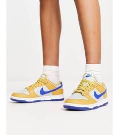 Кроссовки Nike Dunk Next золотого и ярко-синего цветов
