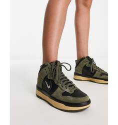 Оливковые и черные кроссовки Nike Dunk High Rebel