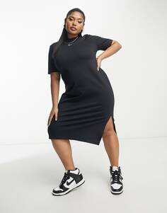 Черное базовое платье миди Nike Plus