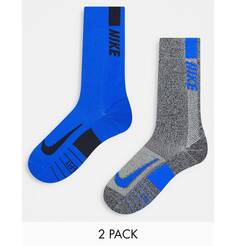 Набор из двух пар носков Nike Running серого и синего цветов