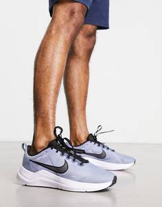 Серые и синие кроссовки Nike Running Downshifter 12