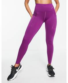Фиолетовые ударопрочные леггинсы со средней посадкой Nike Running GO Dri-FIT