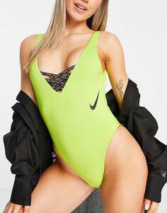 Светло-зеленый слитный купальник Nike Swim Icon Sneakerkini Nike Swimming