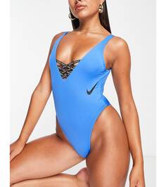 Синий слитный купальник Nike Swim Icon Sneakerkini Nike Swimming