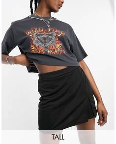 Черная юбка мини-шорта Noisy May Tall с боковыми разрезами