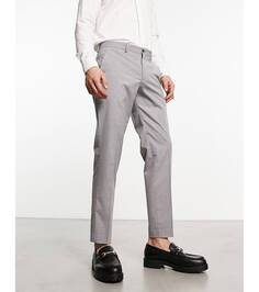Светло-серые укороченные элегантные брюки Selected Homme