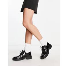 Черные лакированные туфли на массивной шнуровке Schuh Leonard