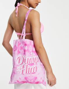 Розовая сумка-тоут Skinnydip с надписью Dump Him